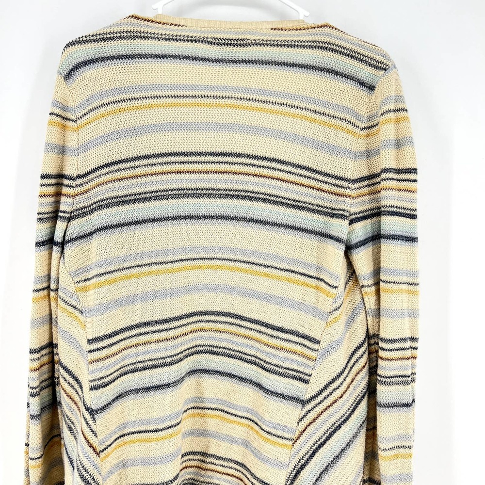 LUCKY BRAND Women's size M Boho Striped Fringe Open Draped Cardigan Sweater - Picture 4 of 6